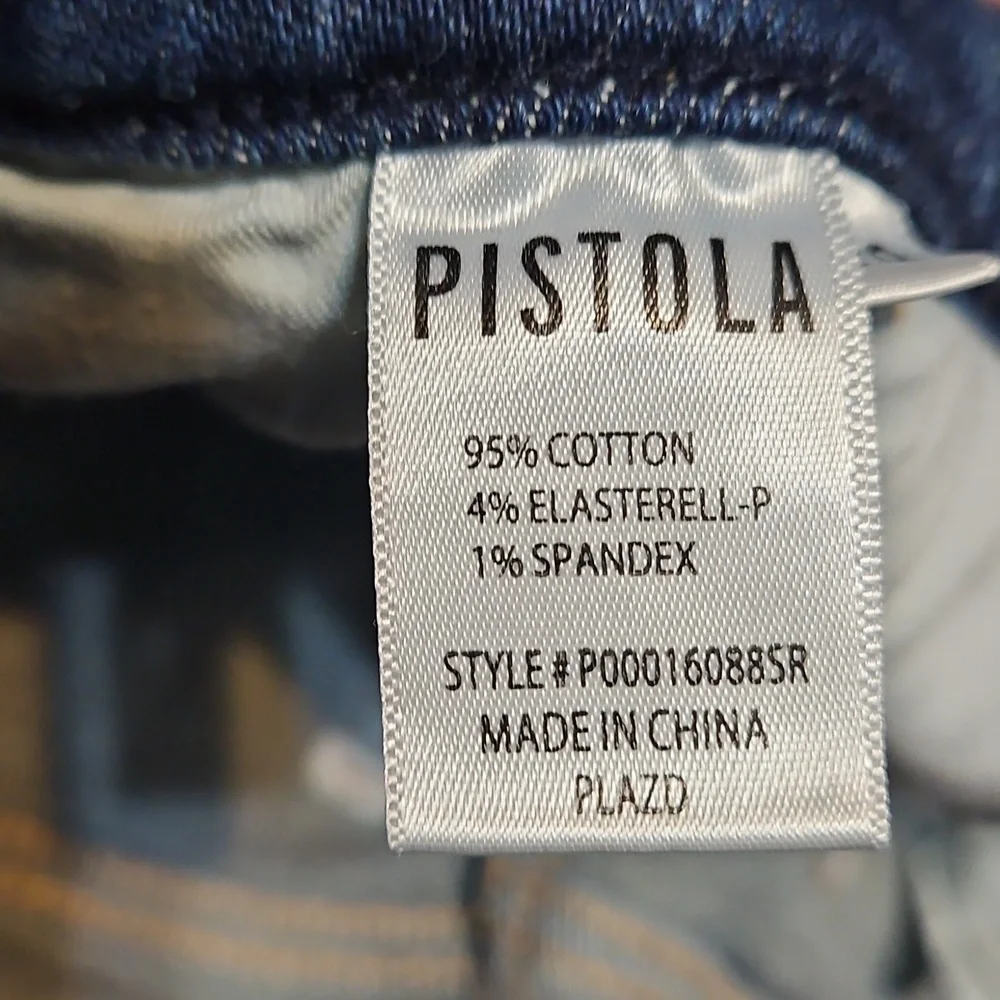 Pistola High-Rise Kick Flare Cropped Distressed Denim Jeans - Picture 11 of 11